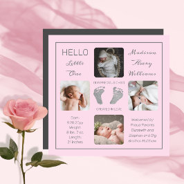 Footprints Magnetic Foto Birth Ankündigung