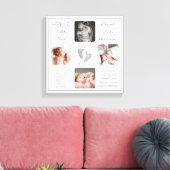 Footprints Mehrere Foto Birth Keepake Leinwand (Insitu (Wohnzimmer))