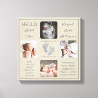 Footprints Mehrere Fotos Greige Birth Keepake