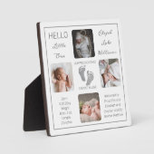 Footprints Mehrere Fotos White Birth Keepake Fotoplatte (Vorderseite)