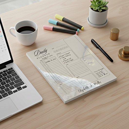 Footprints personalisierter Tagesplanblätter Notizblock