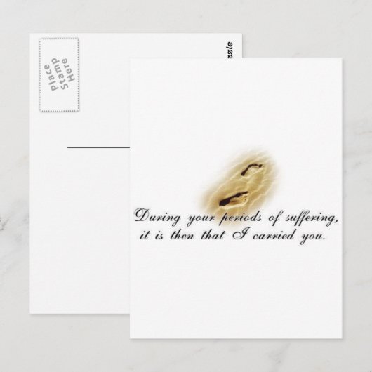 Footprints Postkarte (Vorne/Hinten)