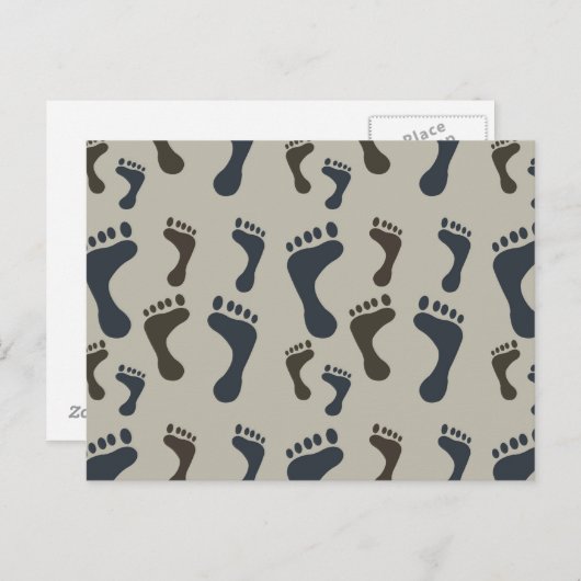 Footprints Postkarte (Vorne/Hinten)