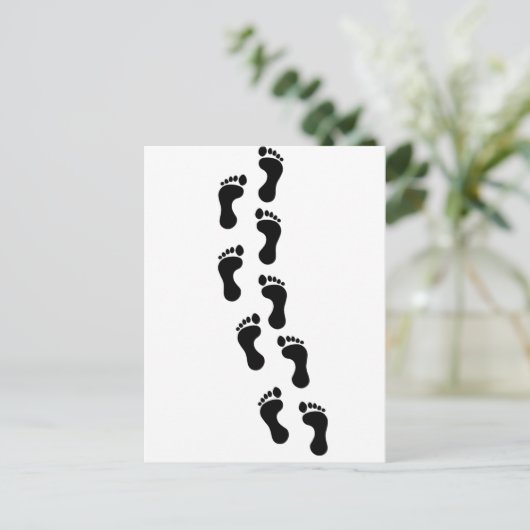 Footprints Postkarte (Stehend Vorderseite)