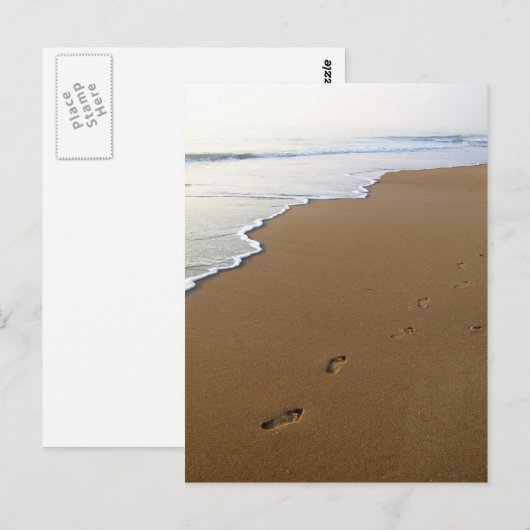 Footprints Postkarte (Vorne/Hinten)
