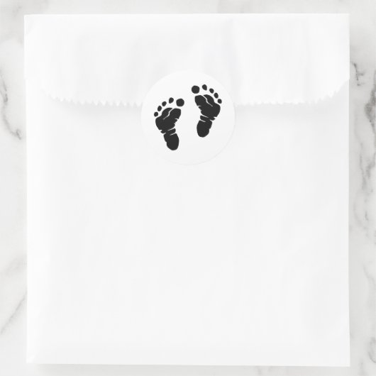 Footprints Runder Aufkleber (Tasche)