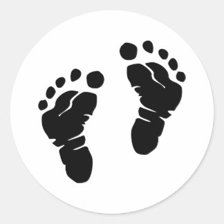 Footprints Runder Aufkleber