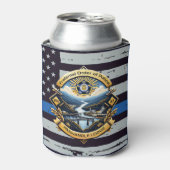 FOP Lodge 83 Thin Blue Line Can Coozie Dosenkühler (Kanne Vorderseite)