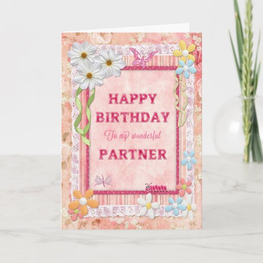 For a Partner, craft birthday card Karte (Vorderseite)