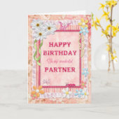 For a Partner, craft birthday card Karte (Gelbe Blume)
