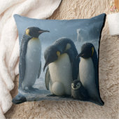 For a penguin family and chick Arctic Winter throw Kissen (Decke)