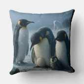 For a penguin family and chick Arctic Winter throw Kissen (Rückseite)