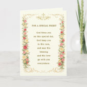 For a Special Priest God Bless You Floral  Feiertagskarte (Vorderseite)