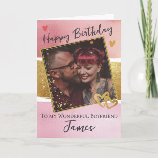 For A Wonderful Boyfriend 1 Photo Birthday Card Karte