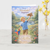 For a Wonderful Nephew Birthday Card Karte (Gelbe Blume)