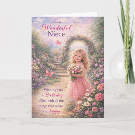For a Wonderful Niece Birthday Card Karte (Vorderseite)