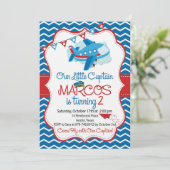 For Airplane theme birthday invitation boys Einladung (Stehend Vorderseite)