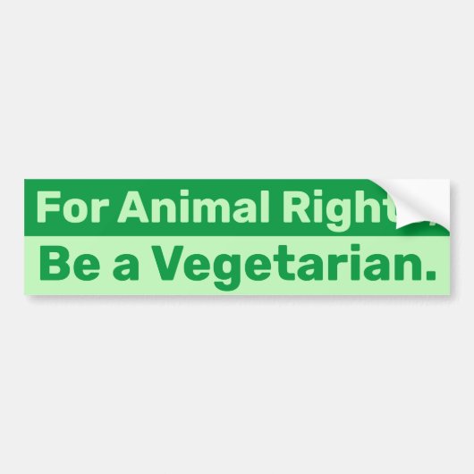 For Animal Rights, Be a Vegetarian Autoaufkleber (Vorne)