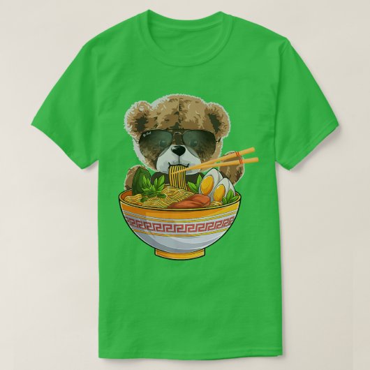For Bear Lover & Japanese Food, Cute Kawaii Ramen  T-Shirt (Design vorne)