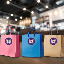 For Business Butterfly Custom Shop Name Thank You  Runder Aufkleber