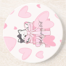 For Cat Lovers & Readers – Bookish Drink Coaster Getränkeuntersetzer