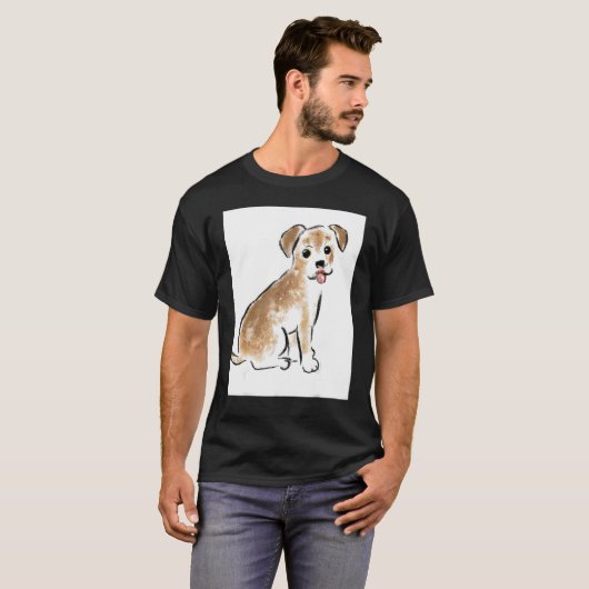 For Cute Dog Puppie Fan In Dog Style 1 T-Shirt (Vorne ganz)
