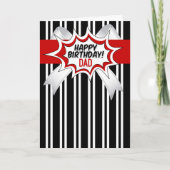 for Dad Birthday with Red Comic Book Style Karte (Vorderseite)