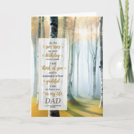 for Dad on his Birthday Outdoors with Birch Tree Karte