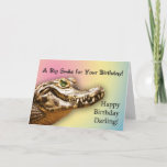 For Darling, a smiling alligator birthday card Karte<br><div class="desc">This alligator has a big grin for your birthday</div>