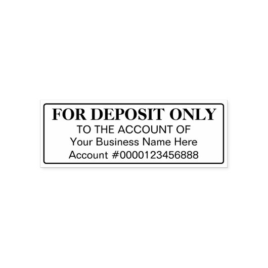 For Deposit Only Basic Business Office Bank Custom Permastempel (Design)