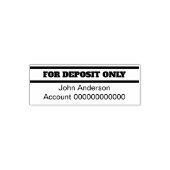 For Deposit Only (Bold) Name Bank Account Number Permastempel (Design)