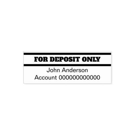 For Deposit Only (Bold) Name Bank Account Number Permastempel (Design)