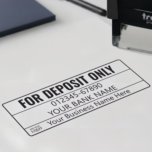 For Deposit Only Business Logo Modern Professiona Permastempel