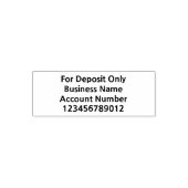 For Deposit Only Business Name Bank Account Bold Permastempel (Design)