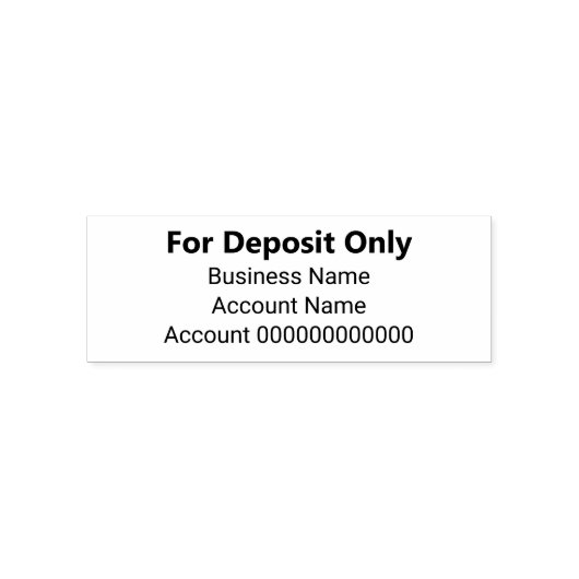 For Deposit Only Business Name Bank Account Number Permastempel (Design)