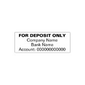 For Deposit Only Company & Bank Name Account No. Permastempel (Design)