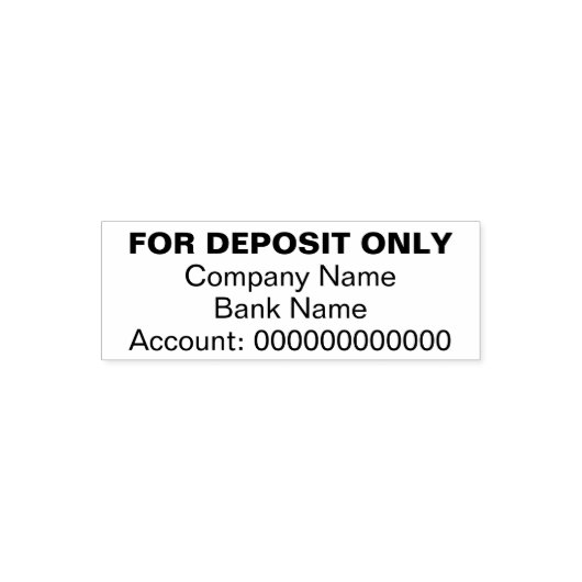 For Deposit Only Company & Bank Name Account No. Permastempel (Design)