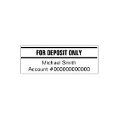 For Deposit Only Customer Name Bank Account Number Permastempel (Design)