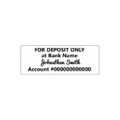 For Deposit Only "Signature" at Bank Name Account Permastempel (Design)