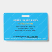 For Display Only Flying Car License Badge Ausweis (Rückseite)