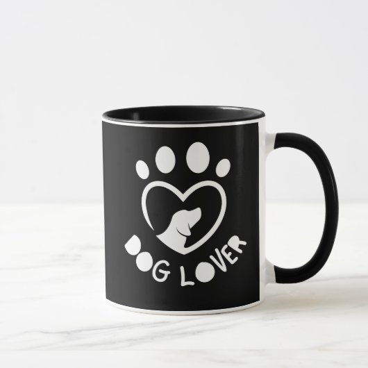 for dog lovers with the quote "Dog lover" Tasse (Rechts)