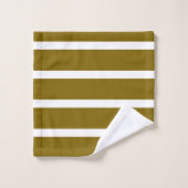For Elegant Bathrooms – Gold & White Striped Badhandtuch Set (Waschlappen)