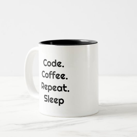 For Engineers – Code. Coffee. Sleep Coffee Mug Zweifarbige Tasse (Vorderseite Links)