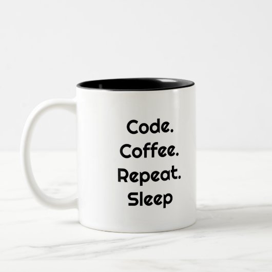 For Engineers – Code. Coffee. Sleep Coffee Mug Zweifarbige Tasse (Links)