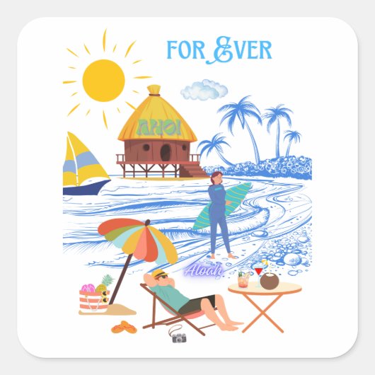 FOR EVER QUADRATISCHER AUFKLEBER (Vorderseite)