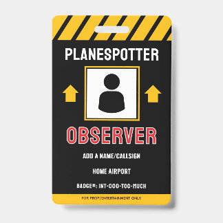 For Fun Planespotter Badge Ausweis