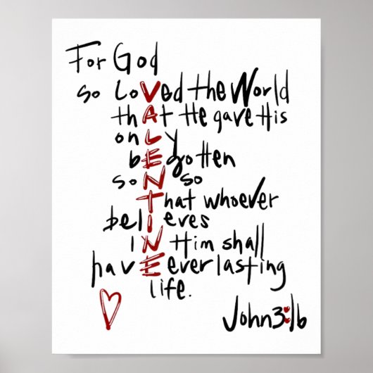 For God So Loved The World Bible Verse Jesus Is My Poster (Vorne)