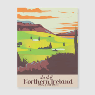 "For Golf" Nordirland Reiseplakat Magnetkarte