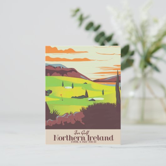 "For Golf" Nordirland Reiseplakat Postkarte (Stehend Vorderseite)