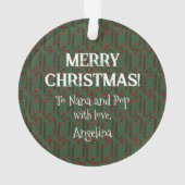 For Grandparents a Candy Cane Photo Christmas Ornament (Rückseite)